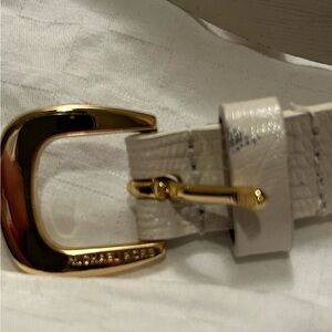Michael Kors Cream Belt with Gold Buckle